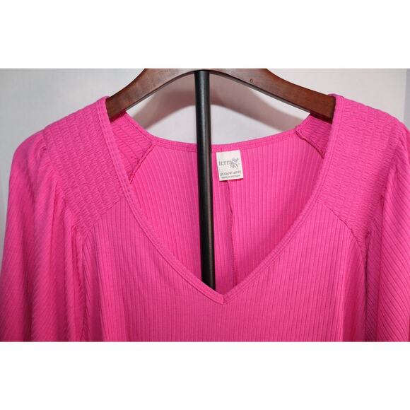 Terra & Sky Women's Plus Size Flutter Sleeve Rib Top-Size 3X - Picture 5 of 8